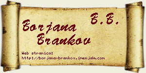 Borjana Brankov vizit kartica